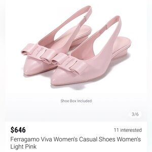 🌸  Salvatore Ferragamo Viva Sling 2.0cn pink Lamb 8 1/2 B